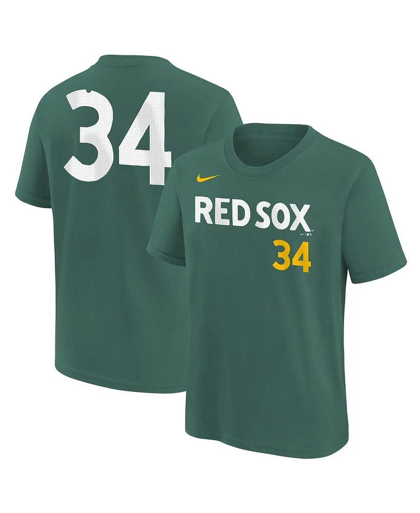 Nike Big Boys and Girls David Ortiz Green Boston Red Sox 2025 City Connect Fuse Name Number T-Shirt