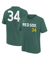 Nike Big Boys and Girls David Ortiz Green Boston Red Sox 2025 City Connect Fuse Name Number T-Shirt