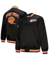 Mitchell & Ness Men's Black Cincinnati Bengals Double Down Satin Full-Snap Jacket