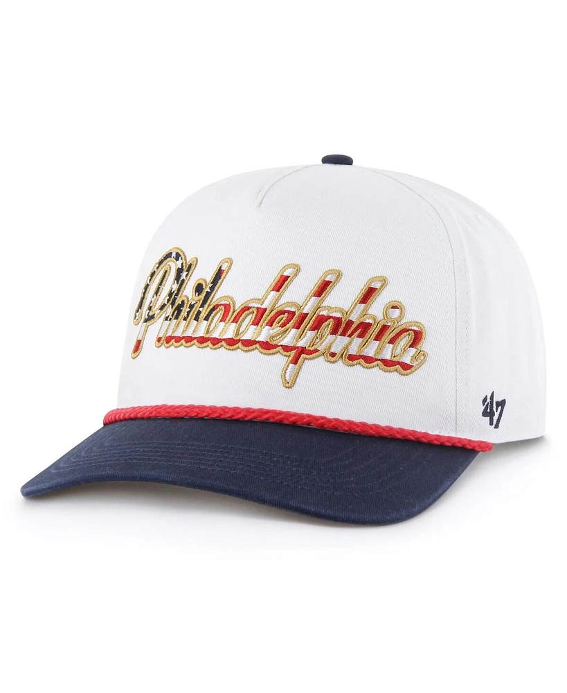 '47 Brand Men's White Philadelphia Eagles Patriotic Overhand Hitch Adjustable Hat