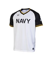 Under Armour Men's White/Navy Navy Midshipmen Replica Full-Button Baseball Jersey