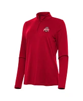 Antigua Women's Scarlet Ohio State Buckeyes Reprocess Quarter-Zip Sweatshirt