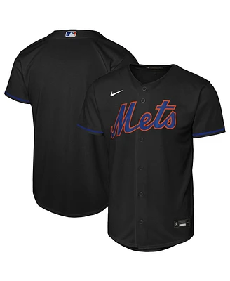 Nike Big Boys and Girls Black New York Mets Alternate Replica 2.0 Jersey