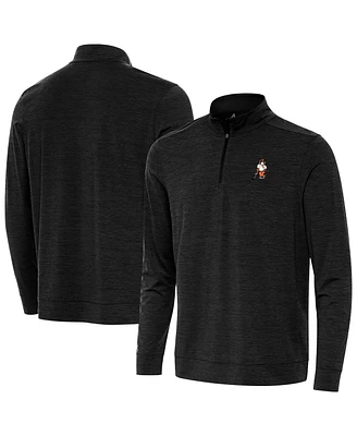 Antigua Men's Heather Black Clemson Tigers Golfer Bright Quarter-Zip Sweatshirt