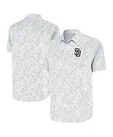 Antigua Men's White San Diego Padres Lush Button-Up Shirt