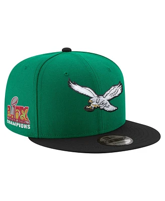 New Era Men's Midnight Green/Black Philadelphia Eagles Super Bowl Lix Champions Historic Side Patch 9FIFTY Snapback Hat