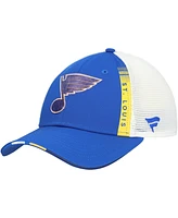 Fanatics Men's Royal St. Louis Blues Authentic Pro Draft Adjustable Trucker Hat
