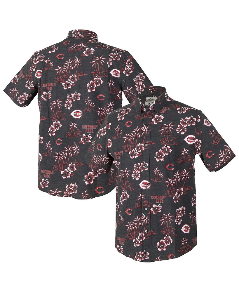 Reyn Spooner Men's Black Cincinnati Reds Kekai Performance Button-Up Shirt