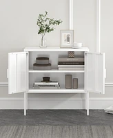 Manhattan Comfort 23.6" Steel Ava Modern 2-Shelf Accent Cabinet
