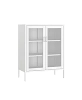 Manhattan Comfort 31.5" Steel Amelia Modern 3-Shelf Accent Cabinet