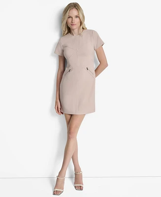 Dkny Women's Short-Sleeve Zip-Pocket Dress