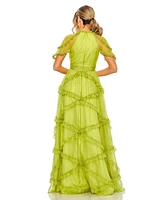 Mac Duggal Women's Chiffon Flutter Sleeve Gown