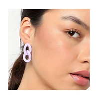 Sohi Women's Purple Chainlink Drop Earrings