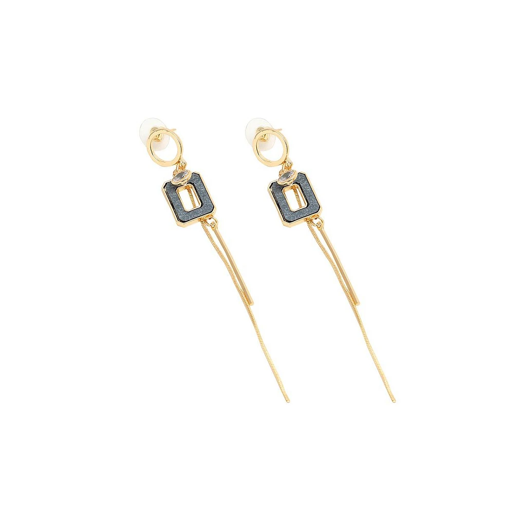 Sohi Women's Gold Sleek Drop Earrings