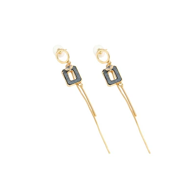 Sohi Women's Gold Sleek Drop Earrings