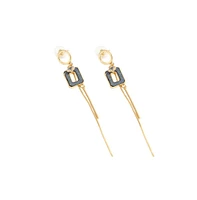 Sohi Women's Gold Sleek Drop Earrings