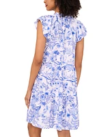 Msk Women's Short-Sleeve Fit & Flare Dress