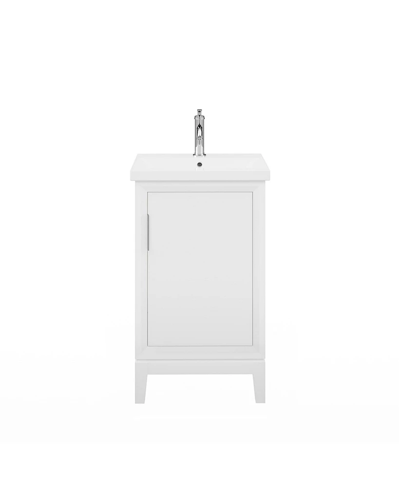 Elsa 20.5 in. W x 16 In. D Bath Vanity in Pure White with Ceramics Vanity Top in White with White Basin