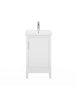 Elsa 20.5 in. W x 16 In. D Bath Vanity in Pure White with Ceramics Vanity Top in White with White Basin