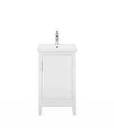 Elsa 20.5 in. W x 16 In. D Bath Vanity in Pure White with Ceramics Vanity Top in White with White Basin