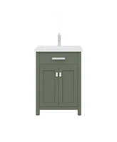 Myra 24 in. W x 18 in. D Bath Vanity in Glacial Green with Ceramics Vanity Top in White with White Basin