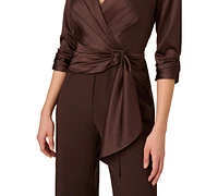 Adrianna Papell Women's Crepe 3/4-Sleeve Jumpsuit