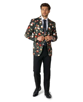 OppoSuits Men's Christmas Suit - X- Mas Pine Tree Outfit Slim Fit Green Red and Gold