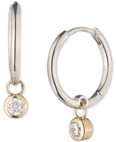 Lauren Ralph Lauren Two-Tone Cubic Zirconia Hoop Drop Earrings