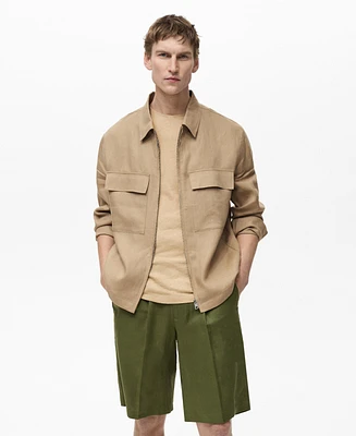 Mango Men's Linen Pockets Jacket