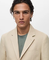 Mango Men's Patch Pockets Linen Blazer