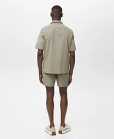 Mango Men's Pockets and Bowling Collar Shirt