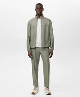 Mango Men's Pleated Linen Pants