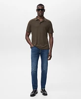 Mango Men's Jan Slim-Fit Faded Dark-Wash Jeans