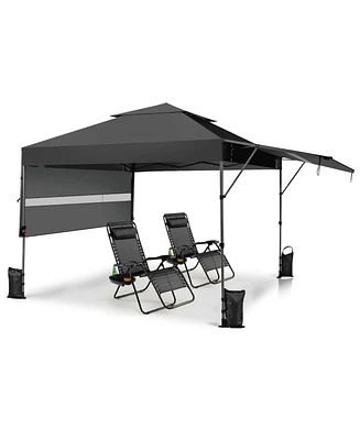 10 x 17.6 Feet Outdoor Instant Pop-up Canopy Tent with Dual Half Awnings