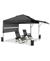 10 x 17.6 Feet Outdoor Instant Pop-up Canopy Tent with Dual Half Awnings