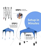 6.6 x Ft Pop Up Height Adjustable Canopy Tent with Roller Bag