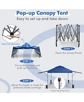 10 x 17.6 Feet Outdoor Instant Pop-up Canopy Tent with Dual Half Awnings