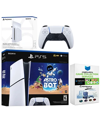Sony PlayStation 5 Astro Bot Slim Digital Bundle with Disc Drive and MightySkins Game Collection Services