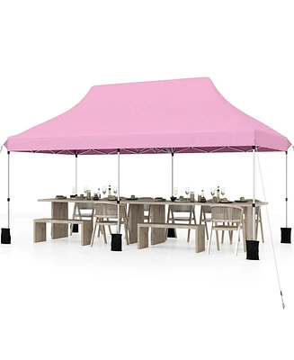 10 X 20 Ft Pop up Canopy Tent Foldable Portable Outdoor Gazebo with Carry Bag