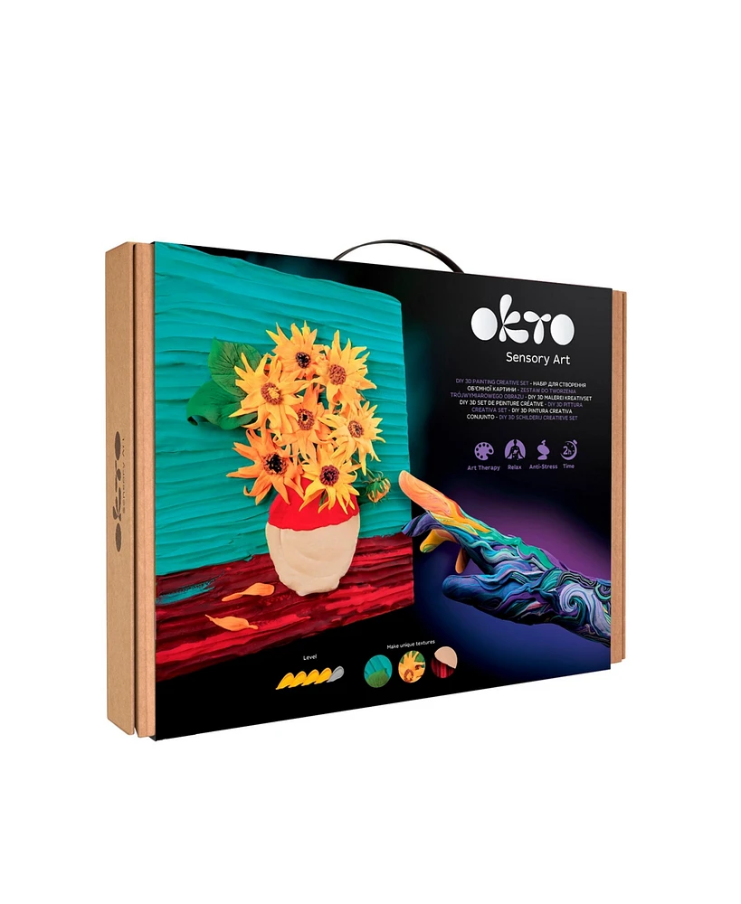 Wise Elk Okto Sensory Art 3D Painting "Sunflowers" – 11.8" x 15.7" Canvas Kit