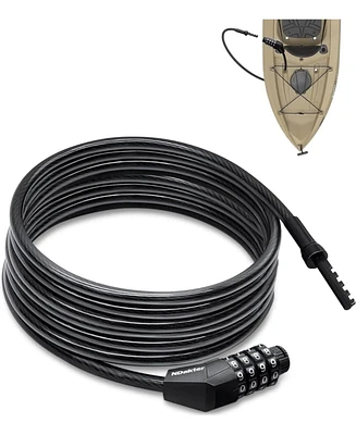 Bike Lock, Extra Long Straight Cable Lock 6ft with Resettable Combination, Unique Male Narrow Designed to Especially Suitable for Kayak, Scooter and P