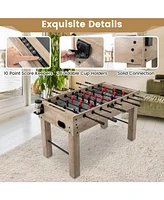 54 Inches Full Size Foosball Table with Legs 2 Balls and 2 Foldable Cup Holders for Kids Teens Adults