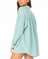 Roxy Juniors' Morning Time Cotton Gauze Shirt