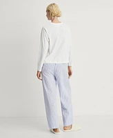 Mango Women's 2-Piece Seersucker Striped Pajamas