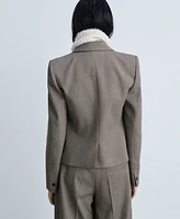 Mango Women's Crop Suit Blazer