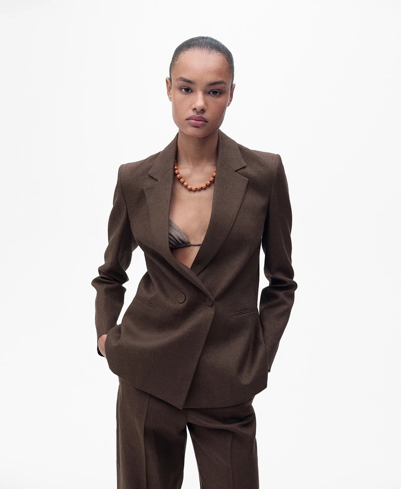Mango Women's Linen Suit Jacket