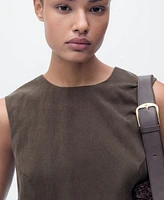 Mango Women's Back Buttons Detail Lyocell Top