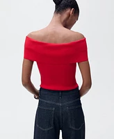 Mango Women's Off-The-Shoulder Knitted Top