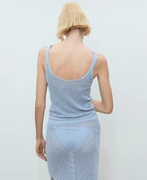 Mango Women's Rhinestone Detail Knitted Top