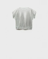 Mango Women's Short-Sleeved Foil Knit Sweater
